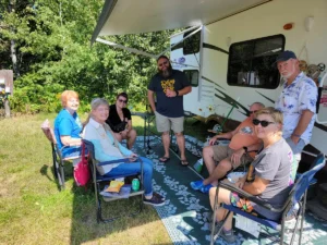Tawni VanVleet with Dan Norberg and the gang at the Laimon's at the 2023 Carnival