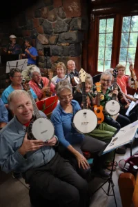 Tawni VanVleet (on the far right) at Gooseberry State Park Gospel Strum at the 2019 Carnival