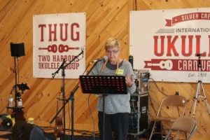 Tawni VanVleet at the 2021 Carnival open mic